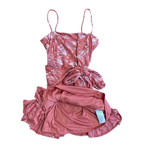 Free People Olivia Velvet Burnout Slip Dress in Dusty Rose Womens Size S - Picture 7 of 10